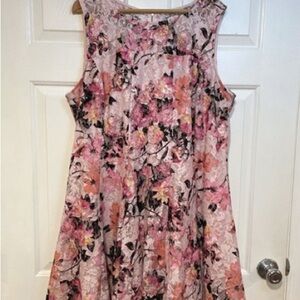 Pink‎ Floral Print Lace Sleeveless Party Cocktail Dress Lane Bryant 22 24 2XL